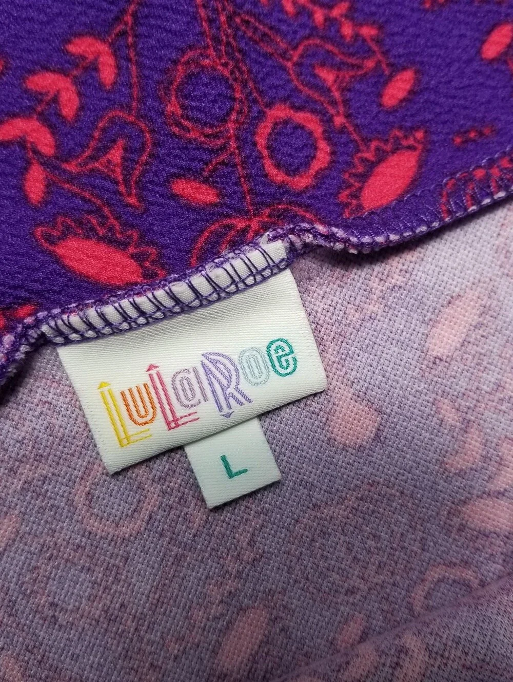 NWT LULAROE WOMEN'S PURPLE AND PINK CASSIE SKIRT SIZE LARGE